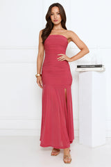 Cocktail Queen Strapless Maxi Dress Pink