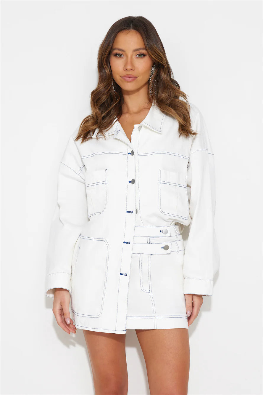 Walking Out Mini Skirt White