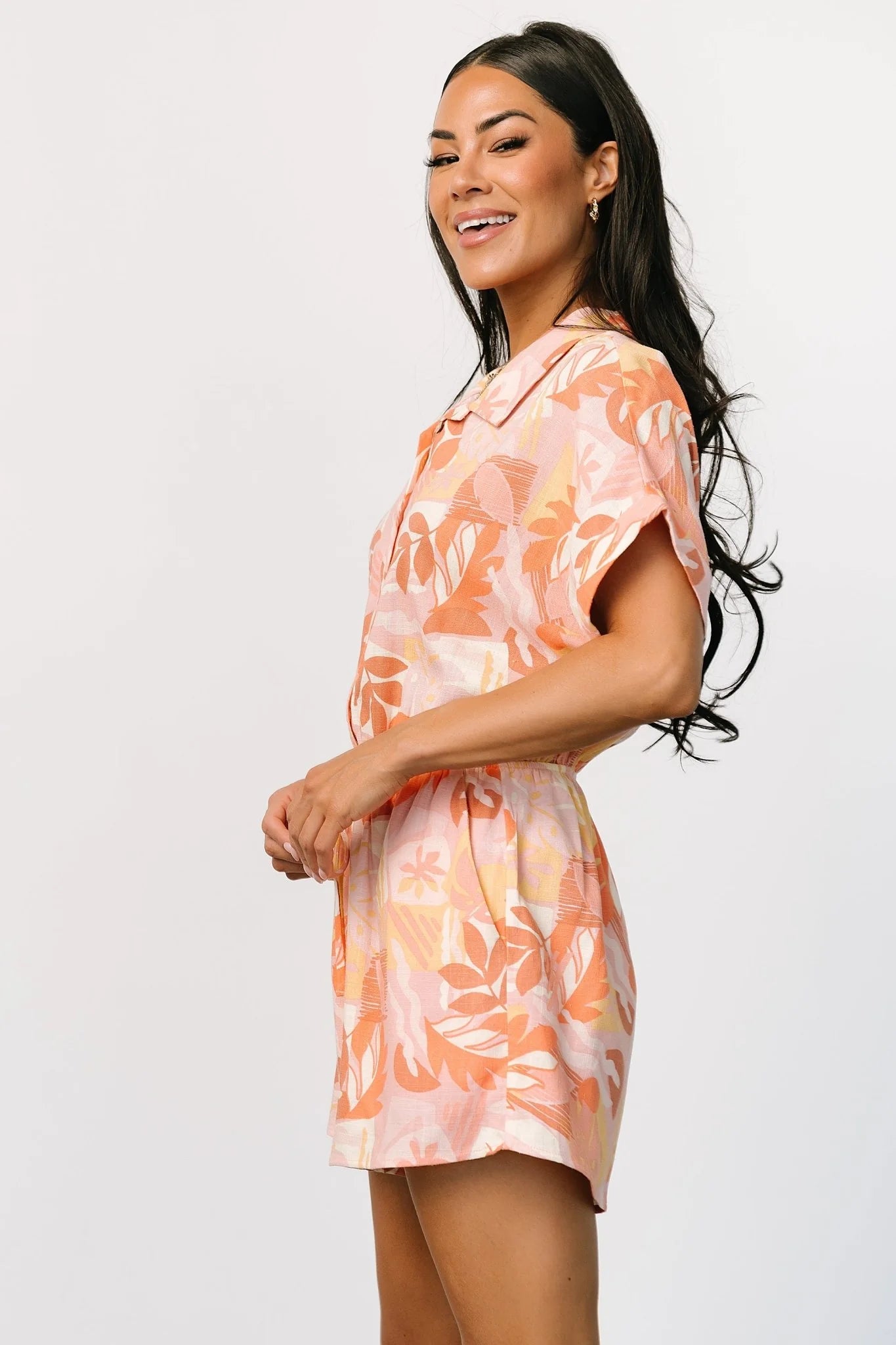 Audra Romper | Pink Multi Print