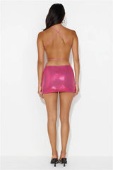 Luxury Gems Sequin Mini Skirt Pink