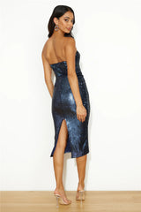Goddess Energy Sequin Midi Dress Navy