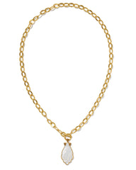 Alexa Vintage Gold Statement Necklace Ivory Mother Of Pearl