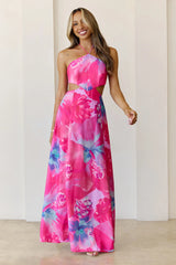 Viola Halter Maxi Dress Fuchsia