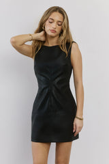Diva Glaze PU Mini Dress Black