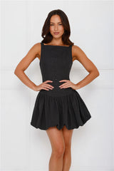 Burst Of Joy Bubble Mini Dress Black