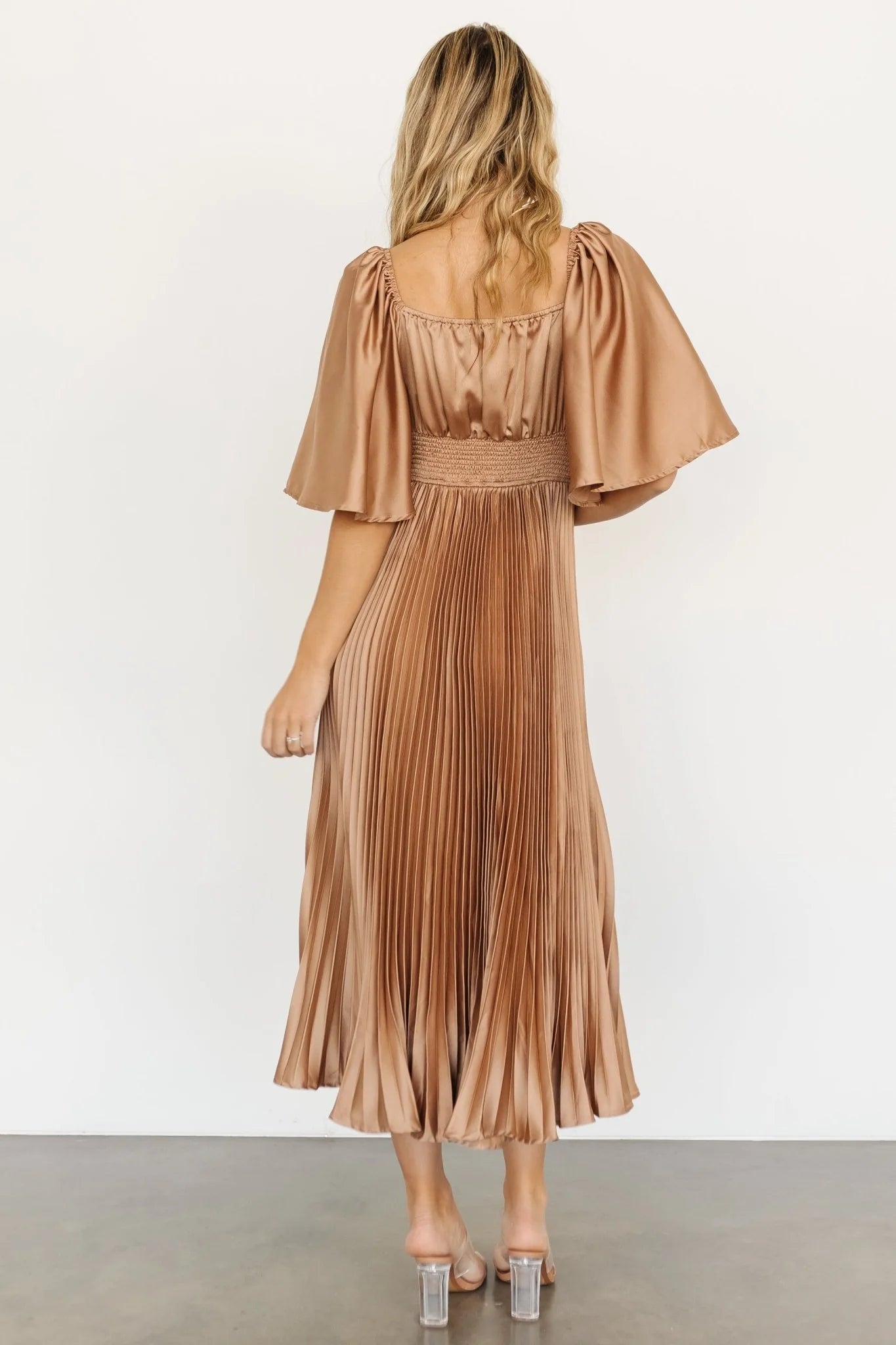 Aubree Pleated Dress | Champagne