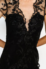 Delphine Applique Midi Dress | Black