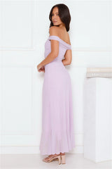 Dream Kiss Off Shoulder Maxi Dress Purple