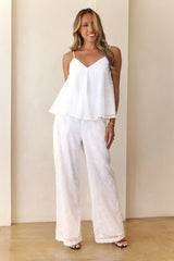 Bayside Daydreaming Embroidered Pants White