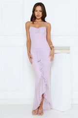 Flirty Glow Spark Mesh Maxi Dress Lilac