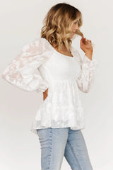 Ines Smocked Top | White