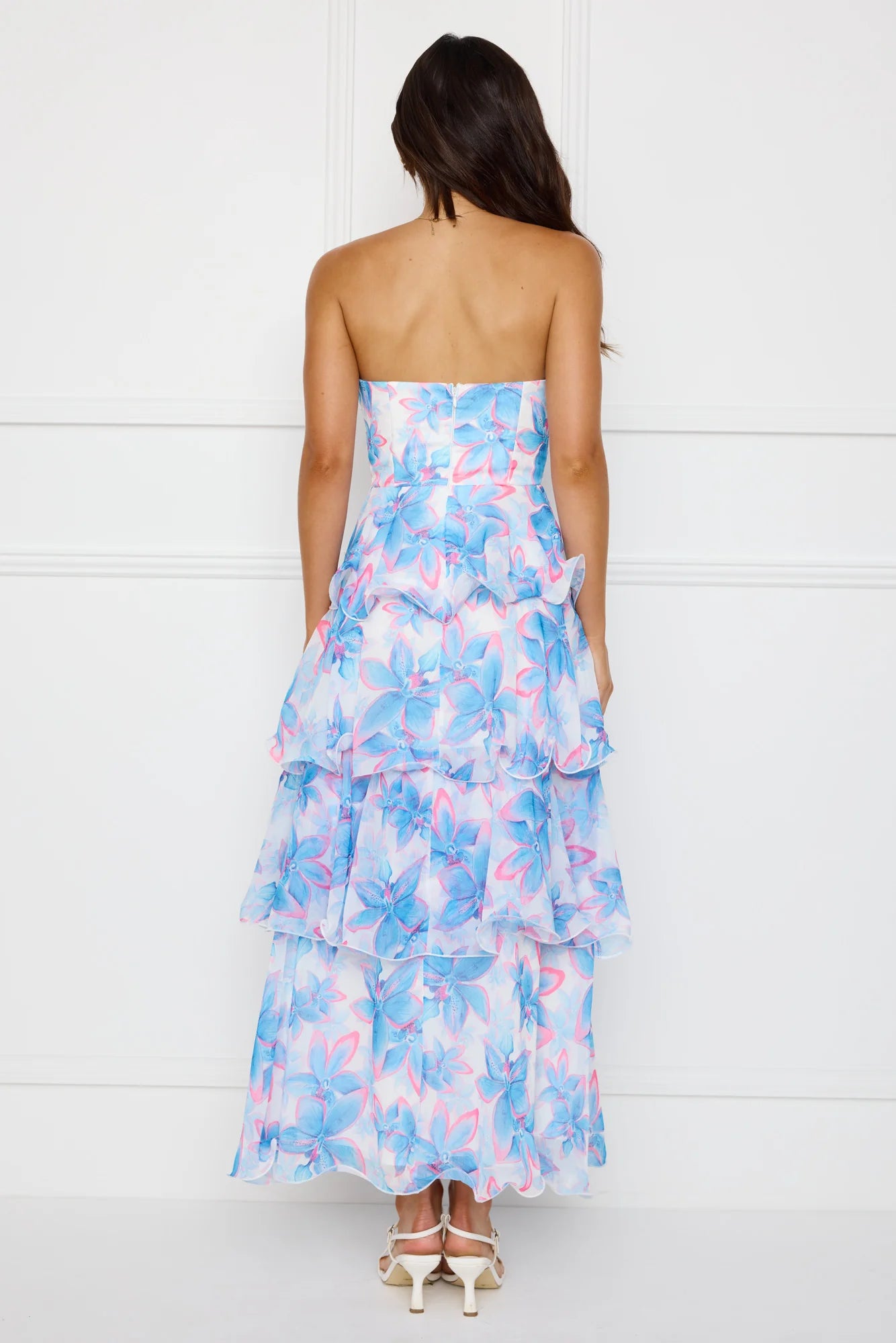 Chicago Chic Strapless Maxi Dress Blue