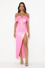 Formal Affair Satin Maxi Dress Pink