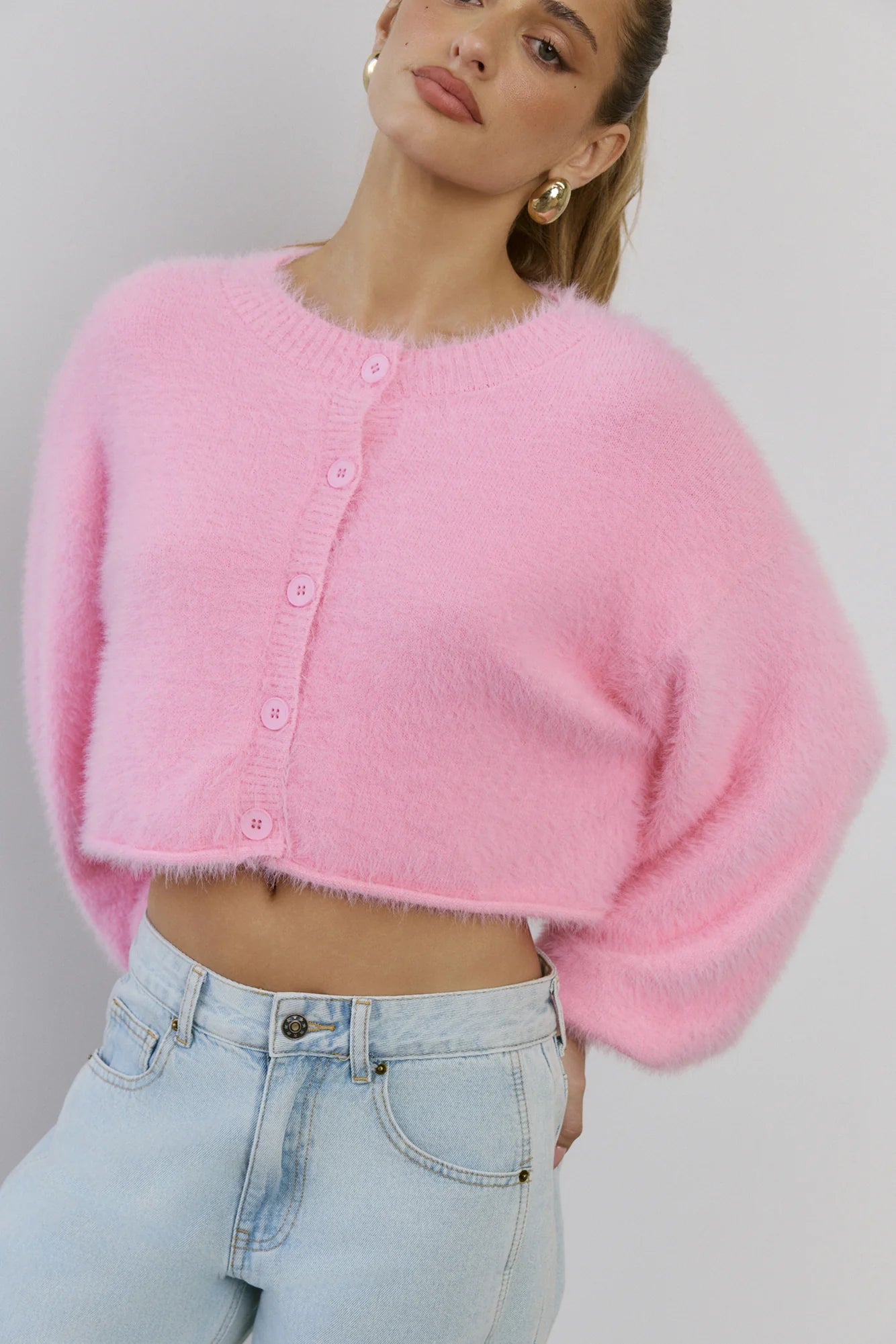Cloud Nine Fluffy Cardigan Pink