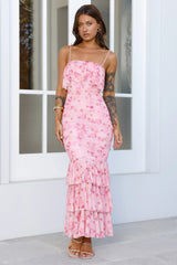 Flora Fable Mesh Maxi Dress Pink
