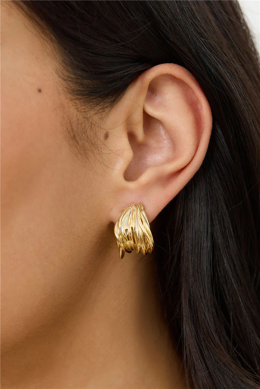 18k Gold Plated Charmed Earrings Gold