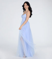 Kim Corset Slit A-Line Tulle Formal Dress