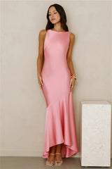 Bespoke Beauty Satin Maxi Dress Pink