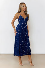 Dotty Daydream Midi Dress Navy