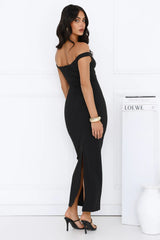Turn Around Off Shoulder Maxi Dress Black