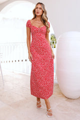 Wild Petal Maxi Dress Red
