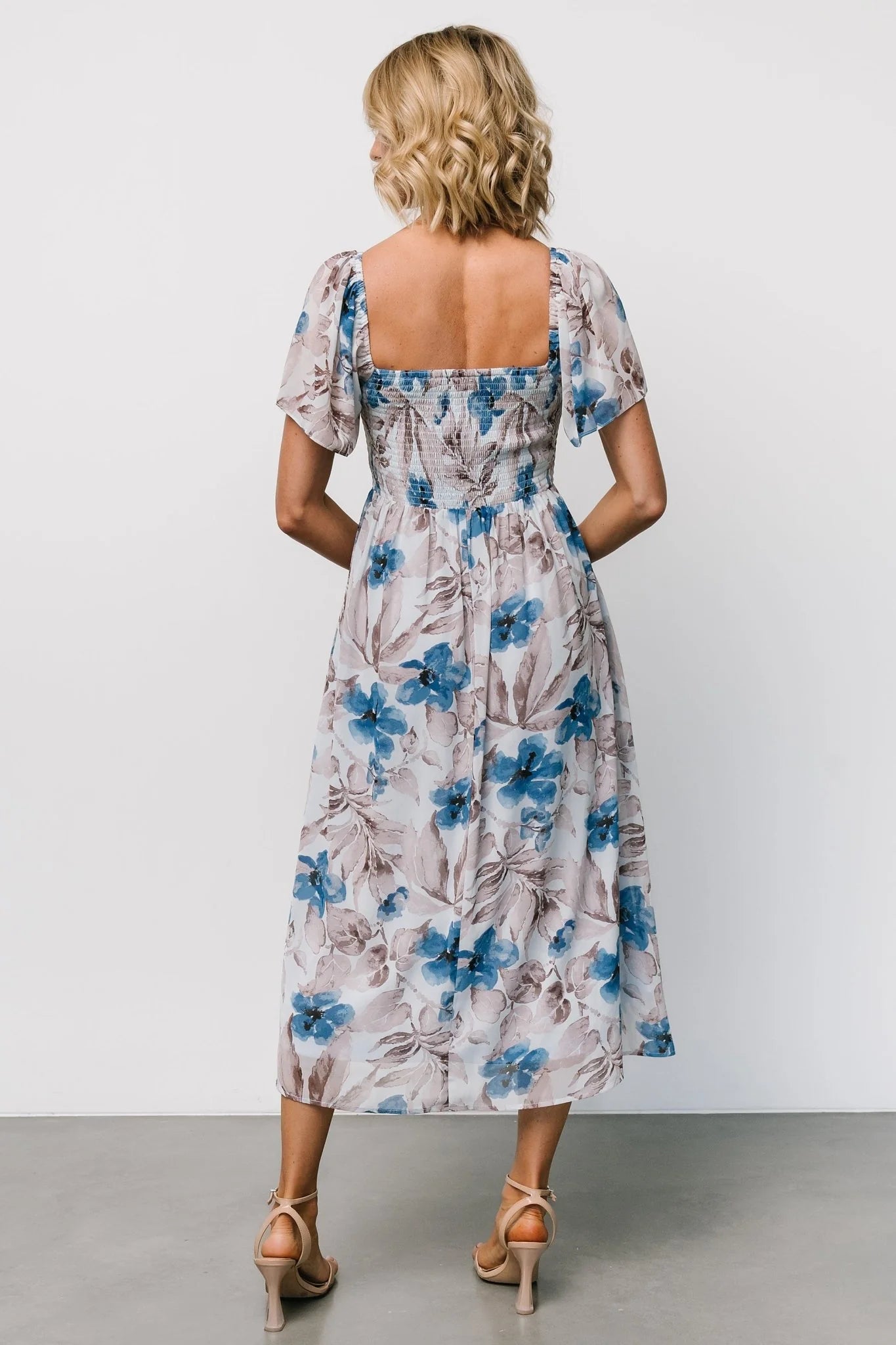 Melinda Midi Dress | Blue Floral