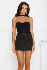 Club Luxe Mesh Halter Top Black