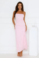 Berry Seduction Strapless Maxi Dress Pink