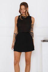 Everyday Icon Knit Mini Skirt Black