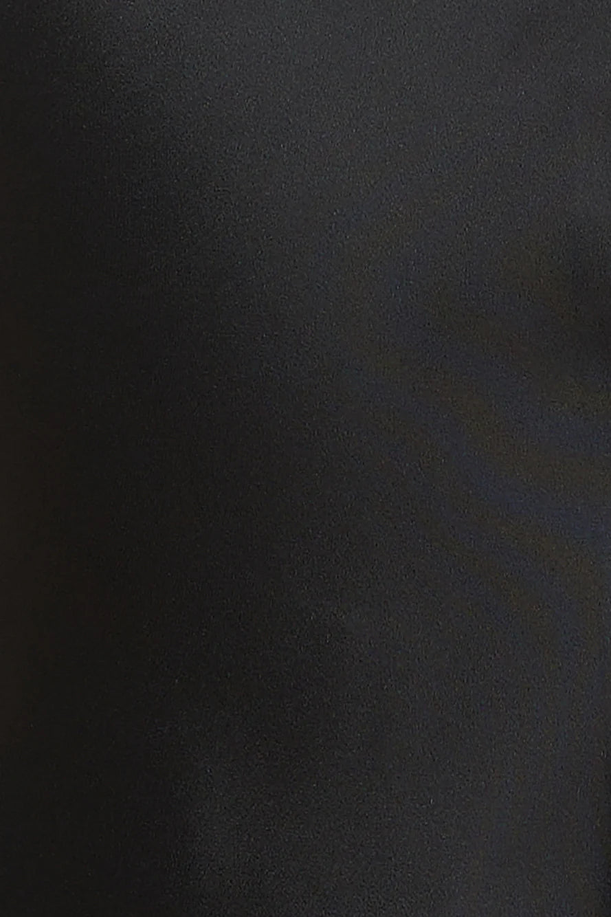 Blooming Confidence Satin Mini Dress Black