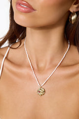 Aurora Spark Pearl Necklace Gold