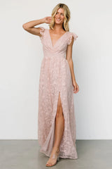 Alexa Embroidered Sequin Maxi Dress | Blush Rose
