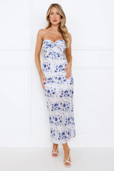 Full Of Love Strapless Maxi Dress Navy