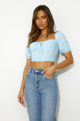 Cooler Than You Crop Top Blue