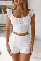 All About Last Night Crop Top White
