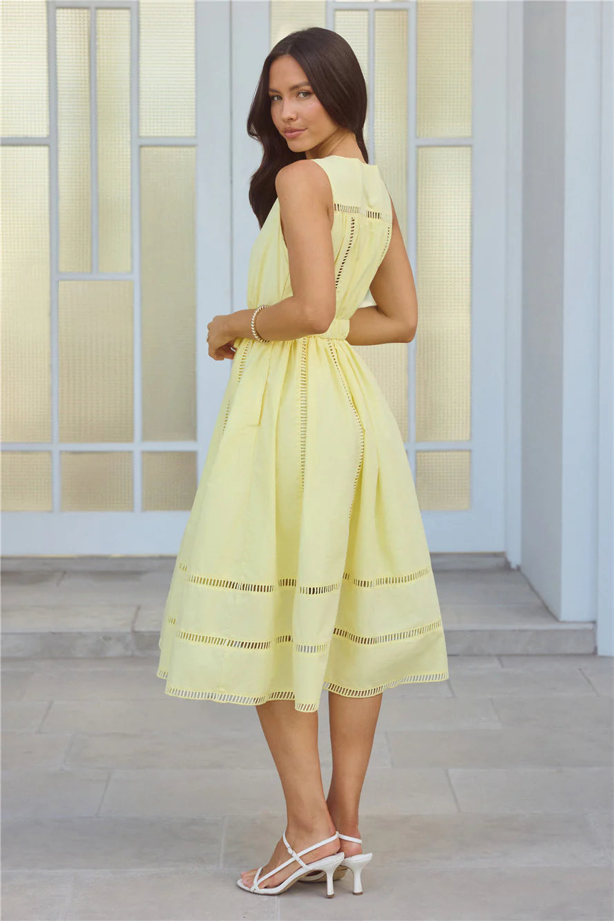 Golden Hour Magic Midi Dress Yellow