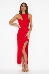 Girl In The Shadow Midi Dress Red