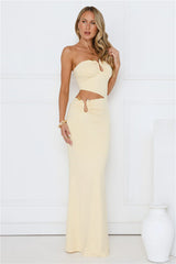Chic Star Strapless Maxi Dress Yellow