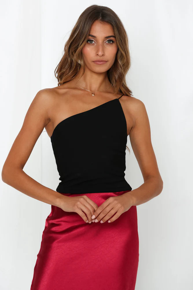 Can't Do It Solo Crop Top Black