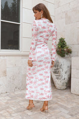 Channeling You Mesh Long Sleeve Maxi Dress White