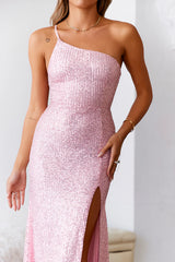 DEAR EMILIA A New Glow Sequin Maxi Dress Pink