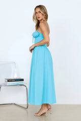 Whimsical Woods Maxi Dress Aqua