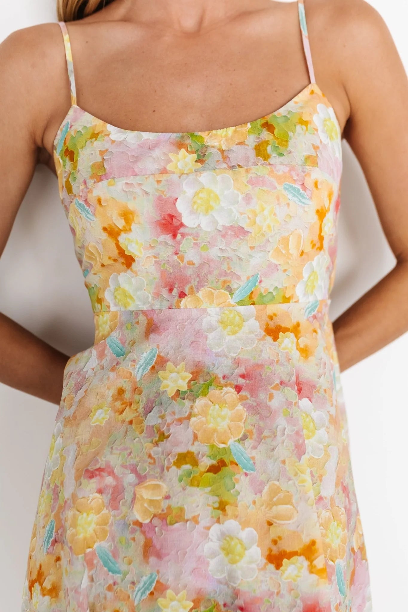 Katalina Back Tie Midi Dress | Pastel Multi