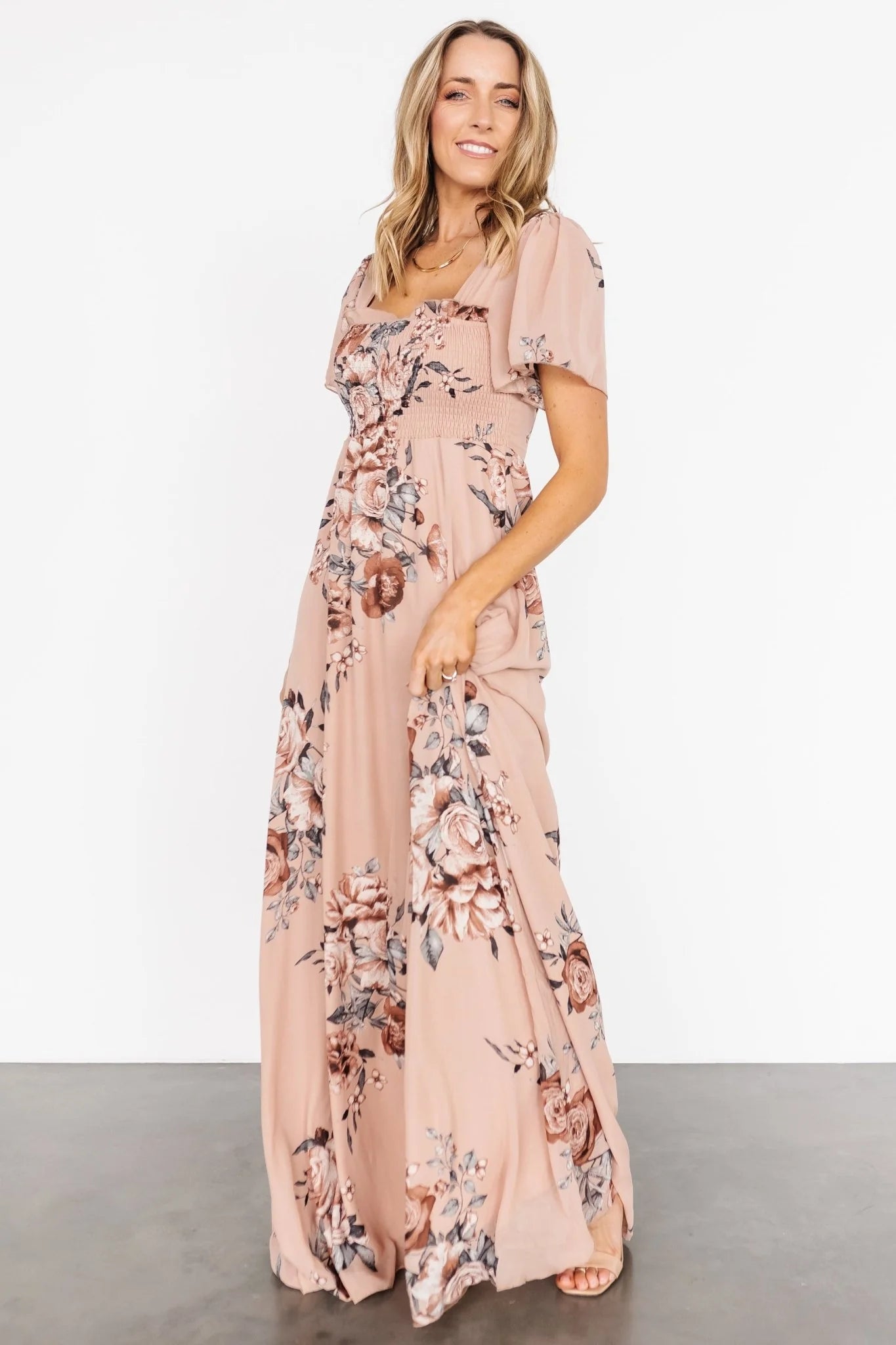 Fleur Maxi Dress | Nude Floral
