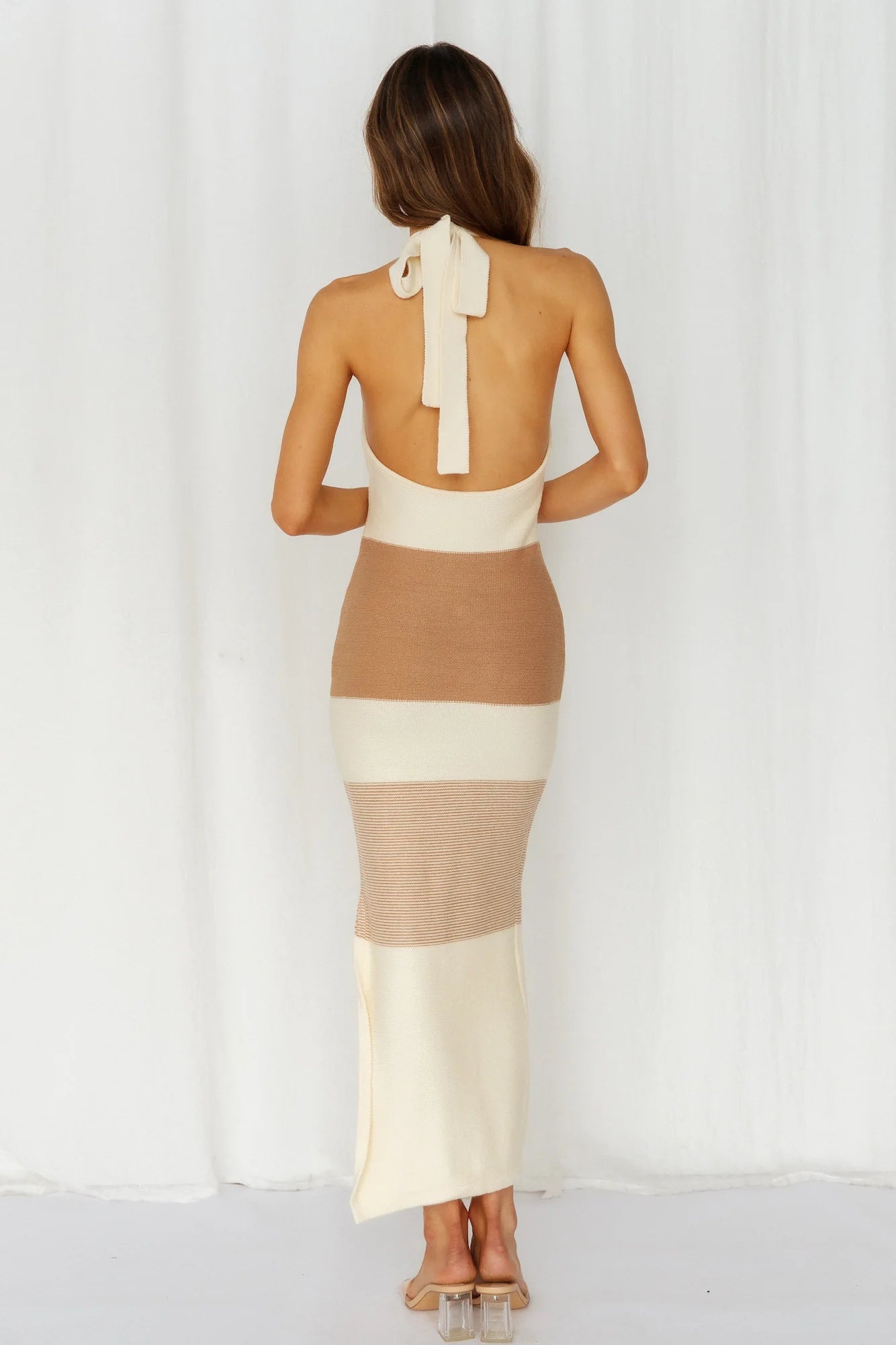 Dishing It Out Dress Beige