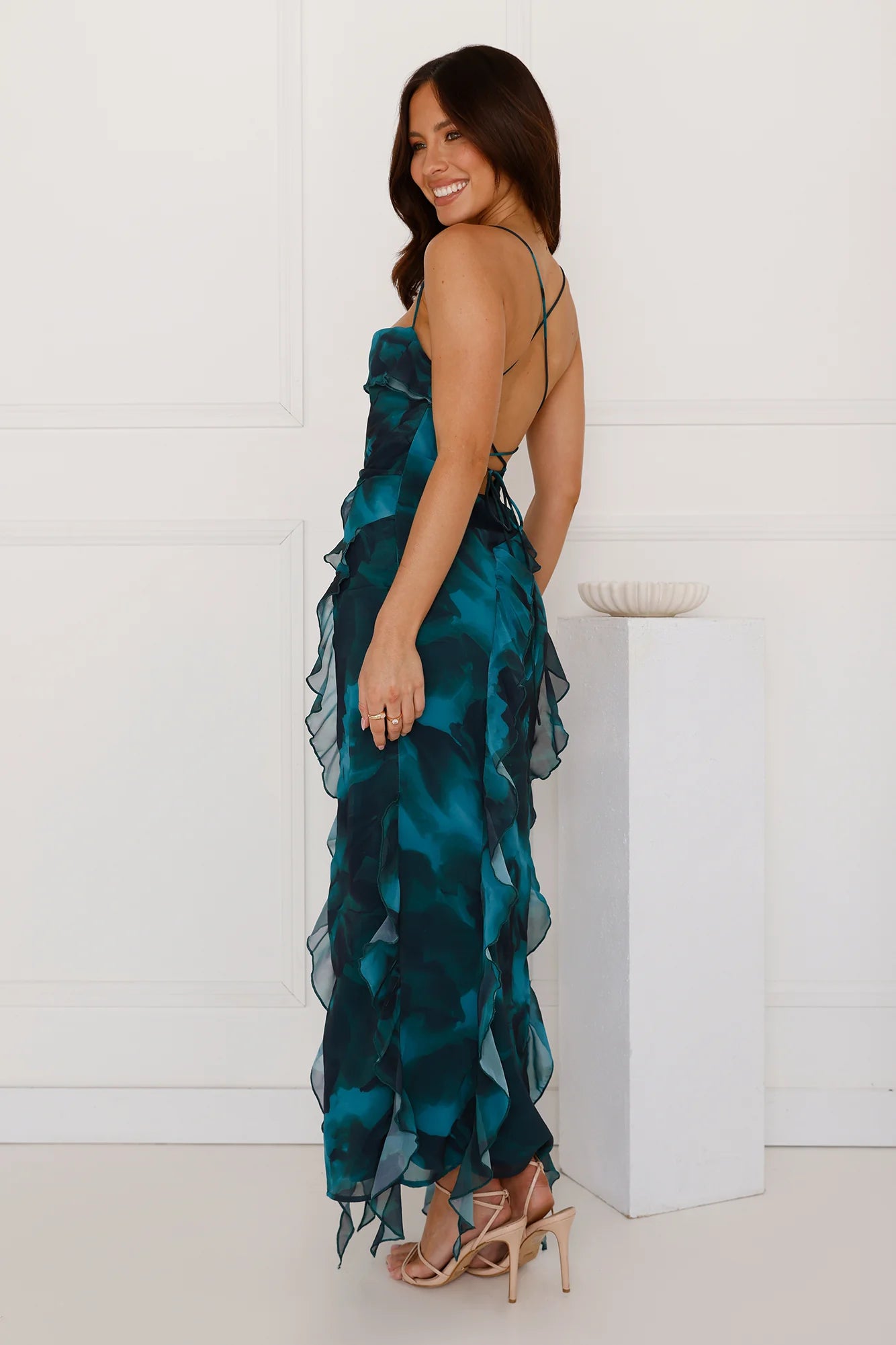 Flirty Flourishes Midi Dress Green