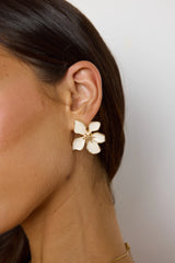 18k Gold Plated Hawaii Flowers Earrings Gold
