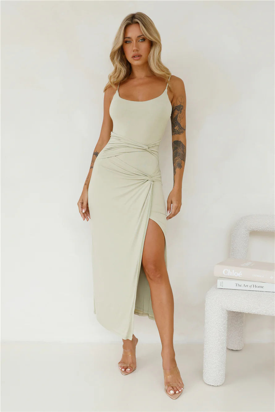 Sweet Yet Sour Maxi Dress Sage