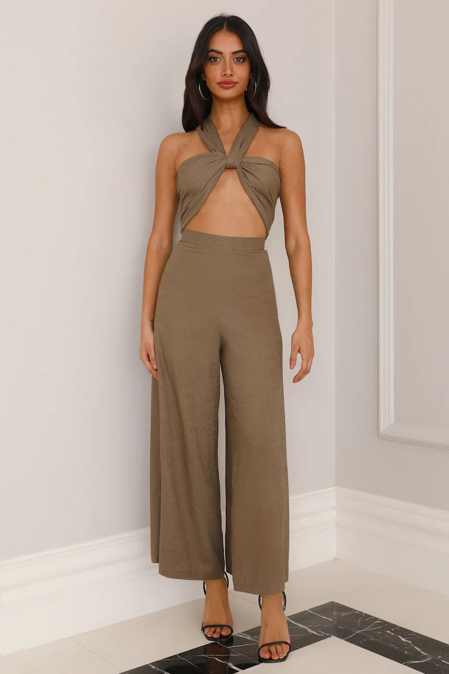 Wrapped In Love Pants Khaki