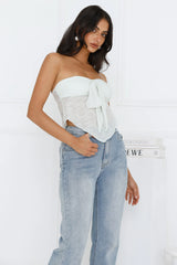Sweet Berry Strapless Crop Top Sage